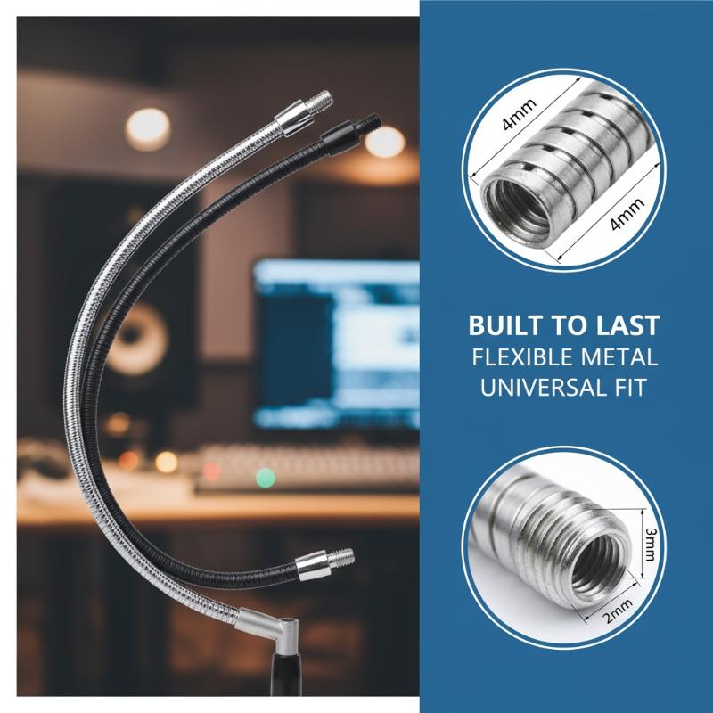 LED M4 Black Silver Microphone - Drain Snake Flexible ulasan dan harga
