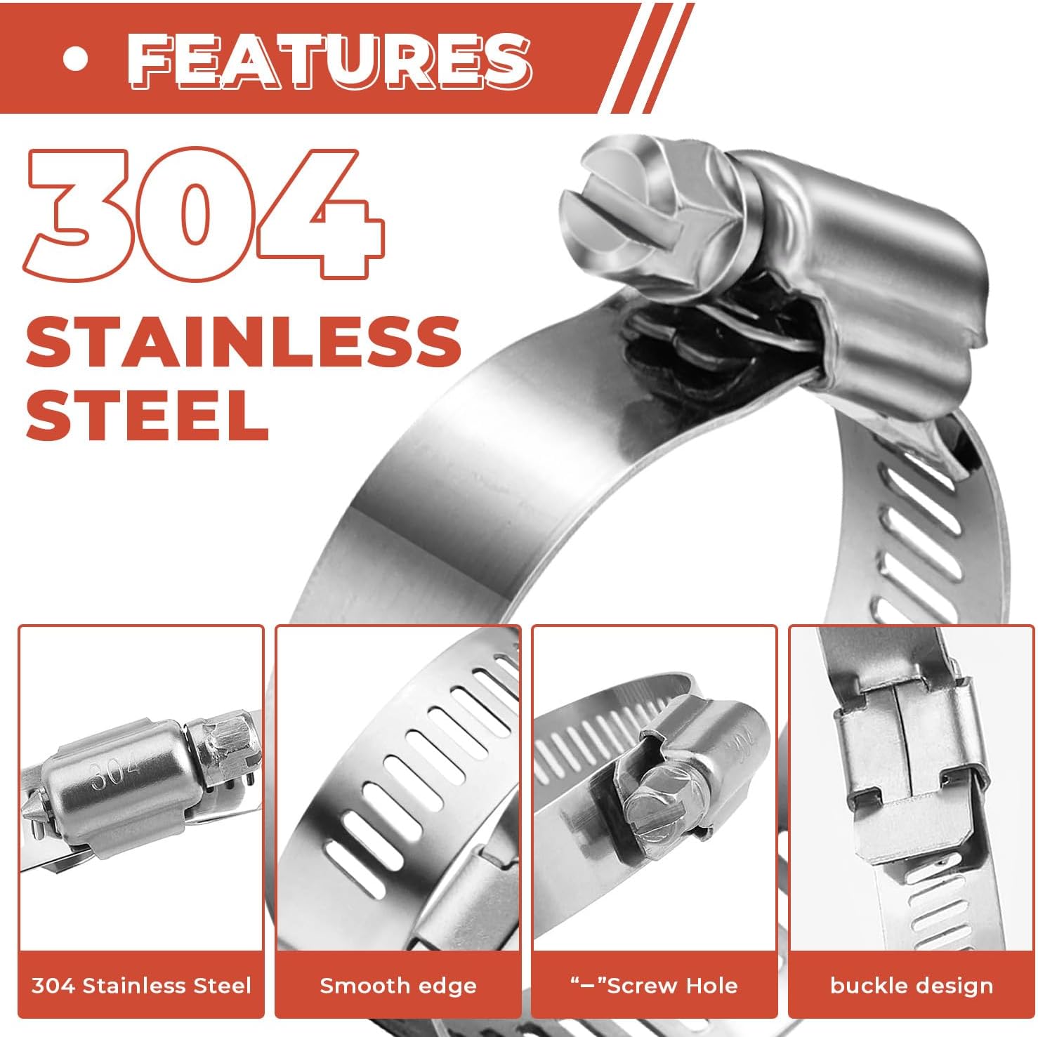 20PCS 304 Stainless Steel Hose - Drain Pipe Clip ulasan dan harga