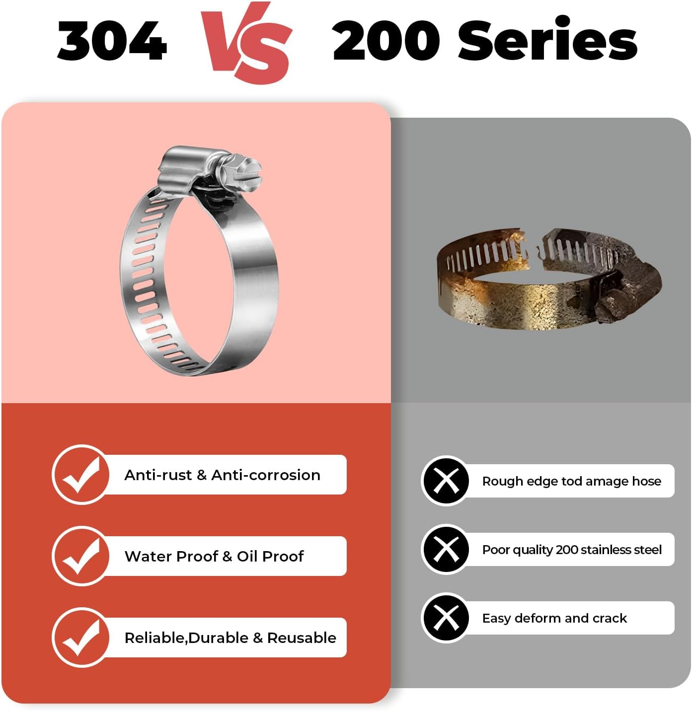 20PCS 304 Stainless Steel Hose - Drain Pipe Clip ulasan dan harga