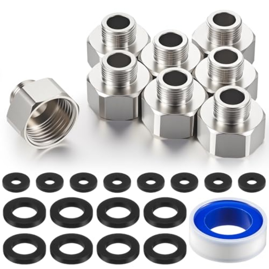 8 Pcs Brass Water Line Adapter - Compression Fitting Brass ulasan dan harga