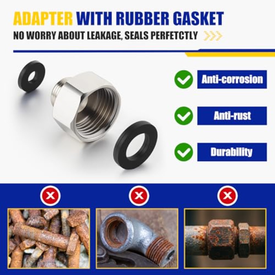 8 Pcs Brass Water Line Adapter - Compression Fitting Brass ulasan dan harga