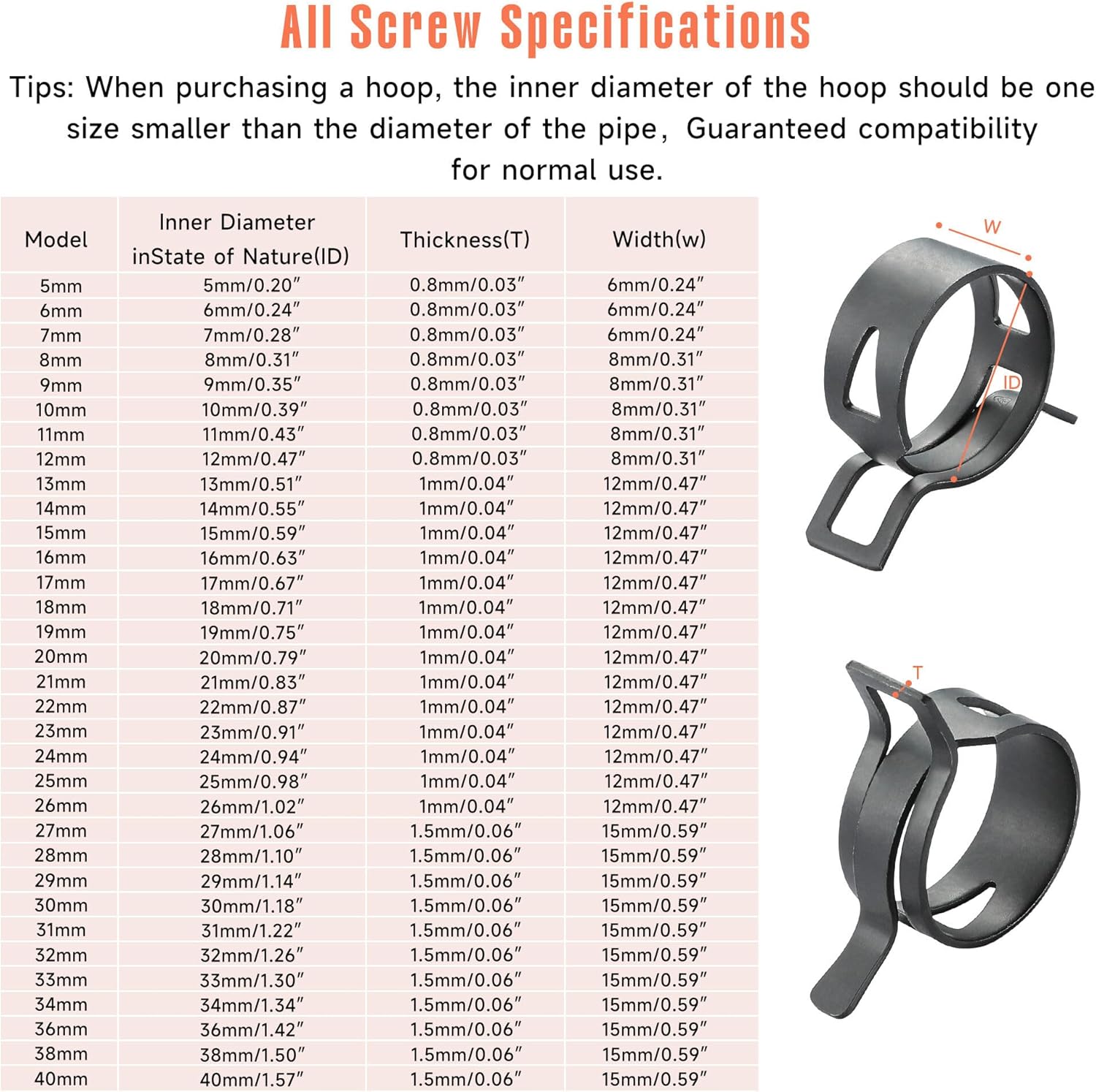 24pcs Hose Spring Clamp Clips  - Drain Pipe Clip ulasan dan harga