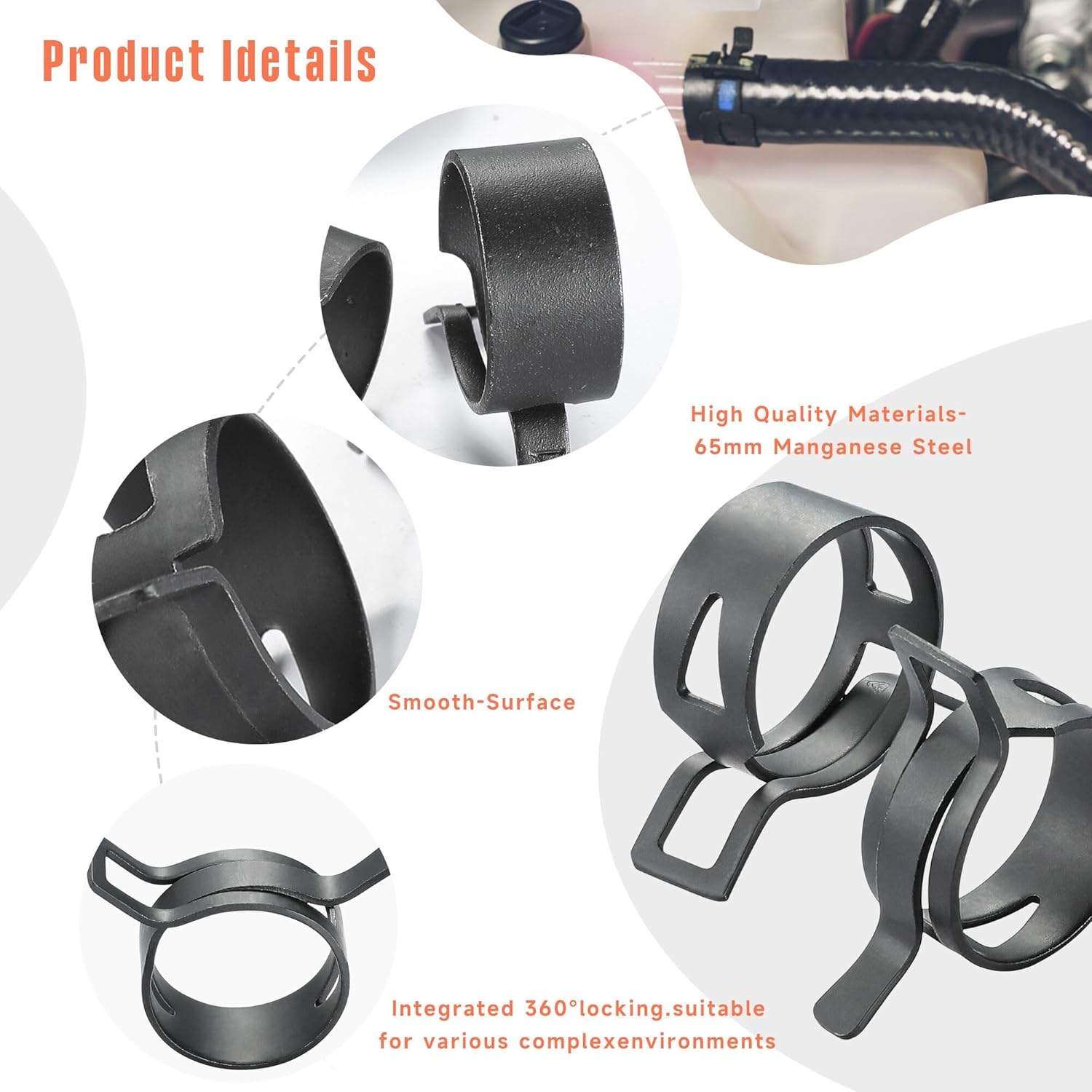 24pcs Hose Spring Clamp Clips  - Drain Pipe Clip ulasan dan harga